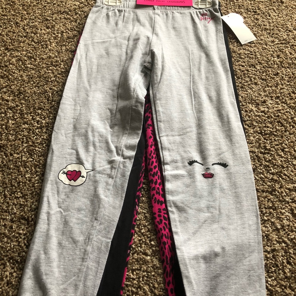 3 pack!! Bnwt Betsey Johnson girls leggings!! 💖 - Picture 2 of 8